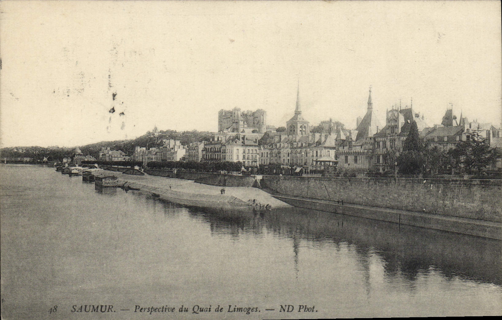 VINTAGE POSTCARD Perspective Saumur of the Quay of Limoges