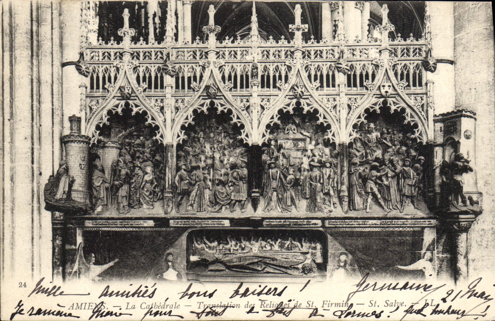 VINTAGE POSTCARD Amiens the Cathedral Translation of the Relics of St Firmin