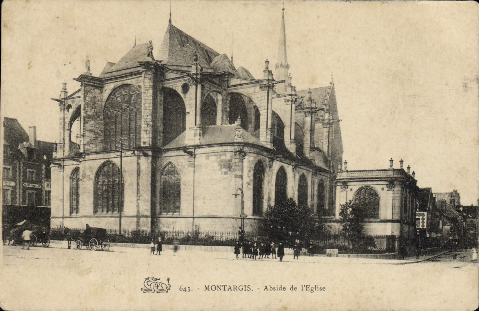 VINTAGE POSTCARD Montargis Apse of the Church