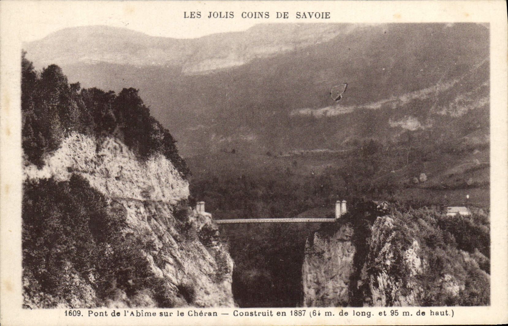 VINTAGE POSTCARD Bridge of the abyss on Cheran