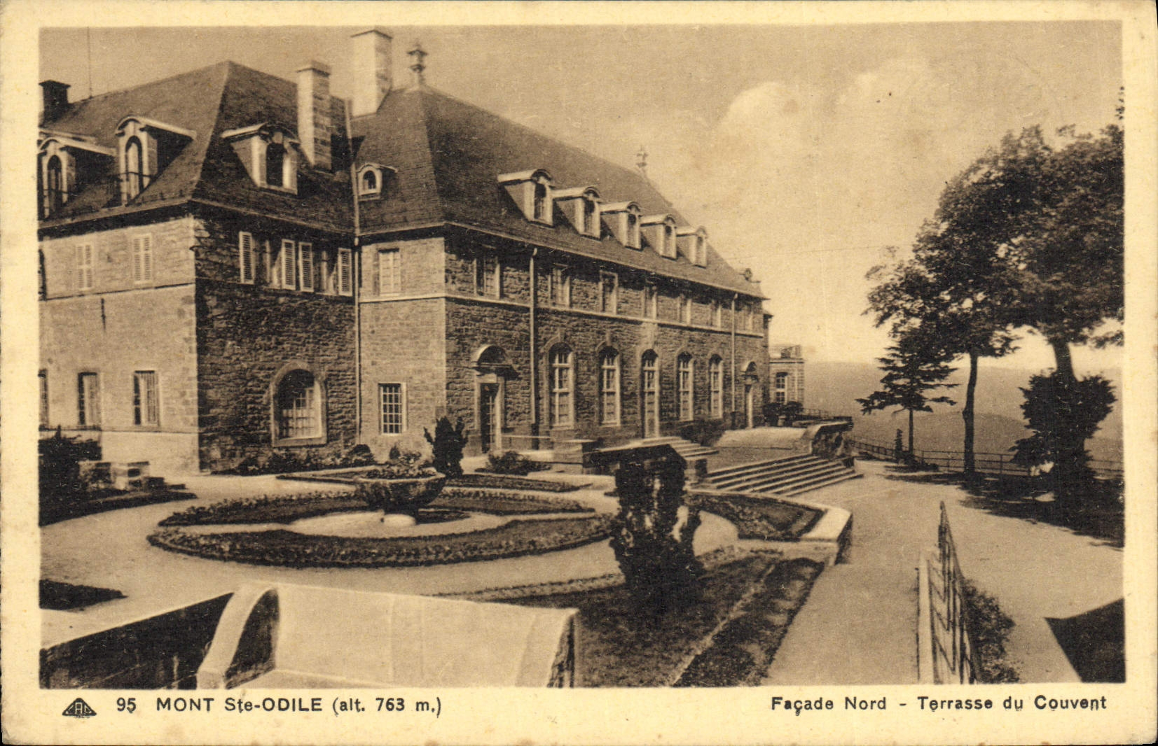 VINTAGE POSTCARD Mount co. Northern Odile Frontage Terrace of the convent