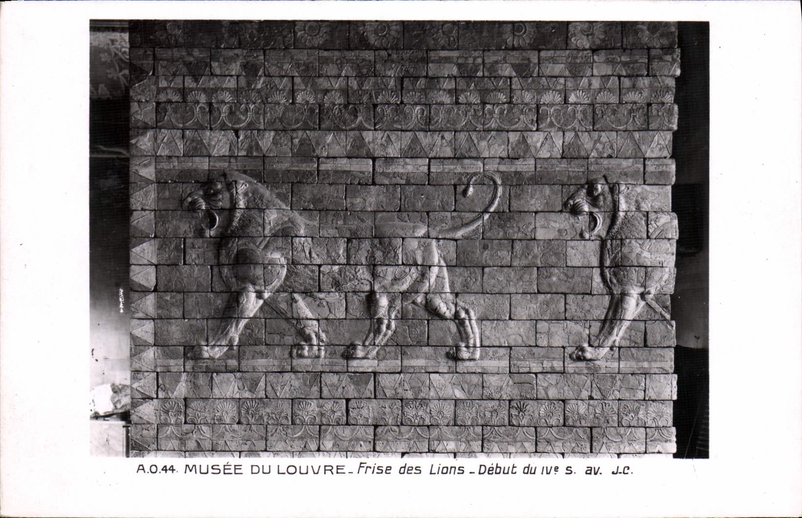 VINTAGE POSTCARD Museum Of Louvre Plank of the Lions