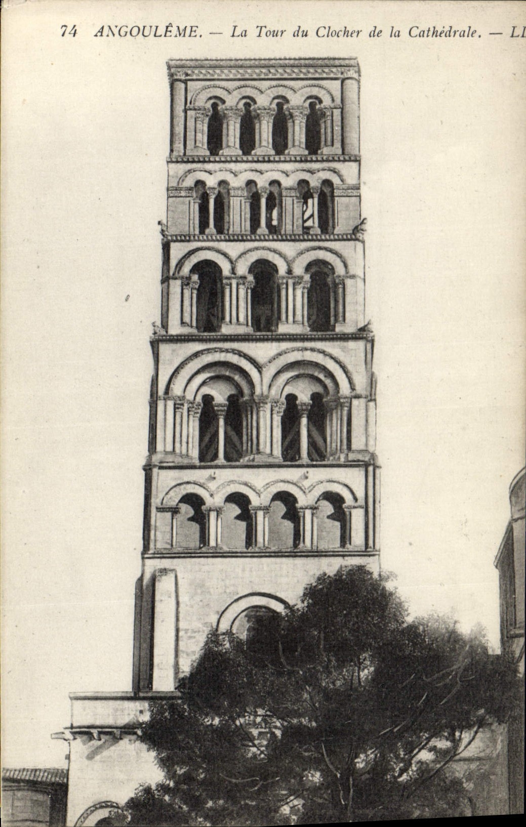 VINTAGE POSTCARD Angouleme the Tower of the Bell-tower of the Cathedral