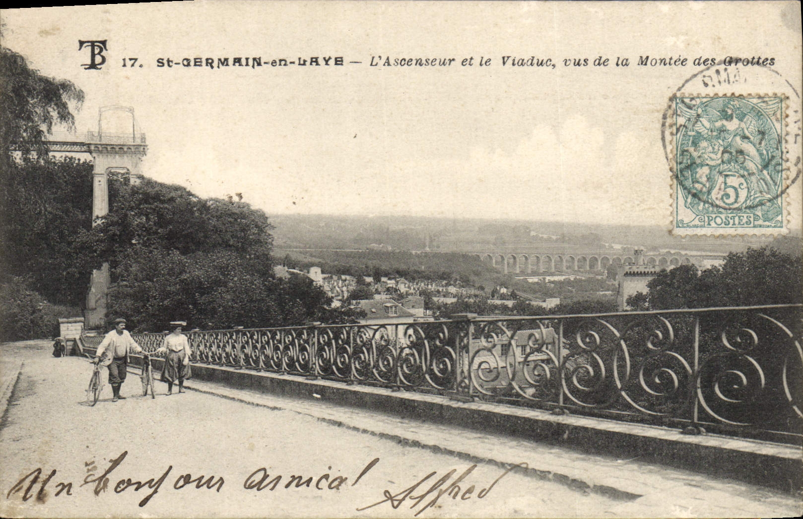 CPA St Germain en Laye L'Ascenseur et le Viaduc vus de la montee des grottes