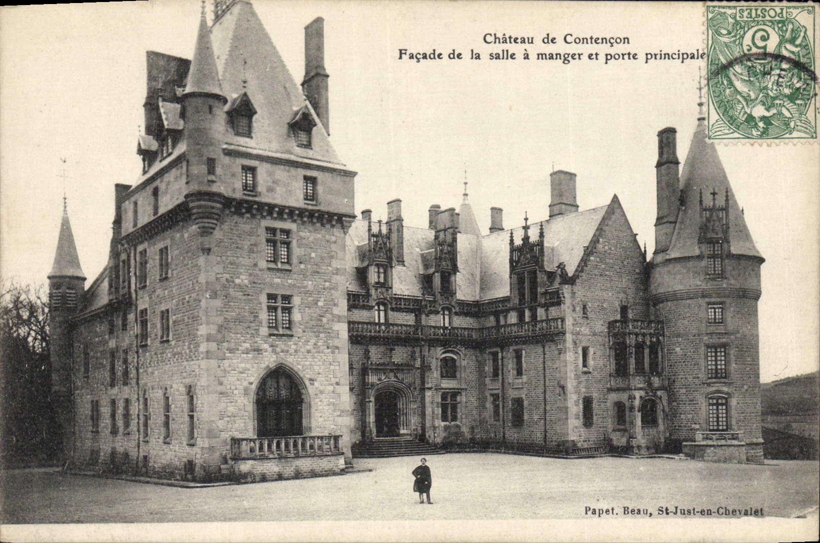 CPA Chateau de Contencon Facade de la salle a manger et porte principale