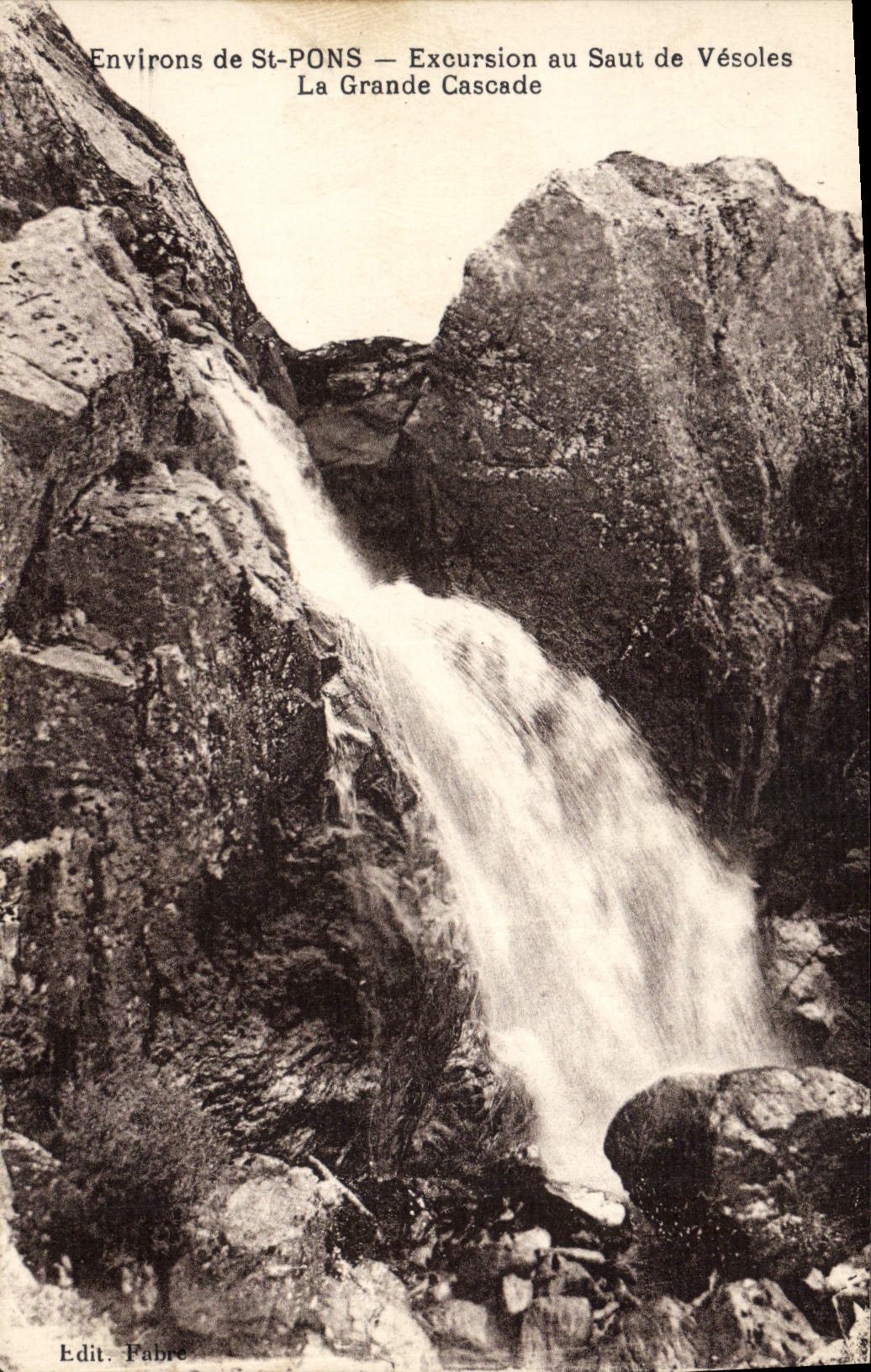 VINTAGE POSTCARD Surroundings of St Pons Excursion to the Jump of Vesoles the large cascade