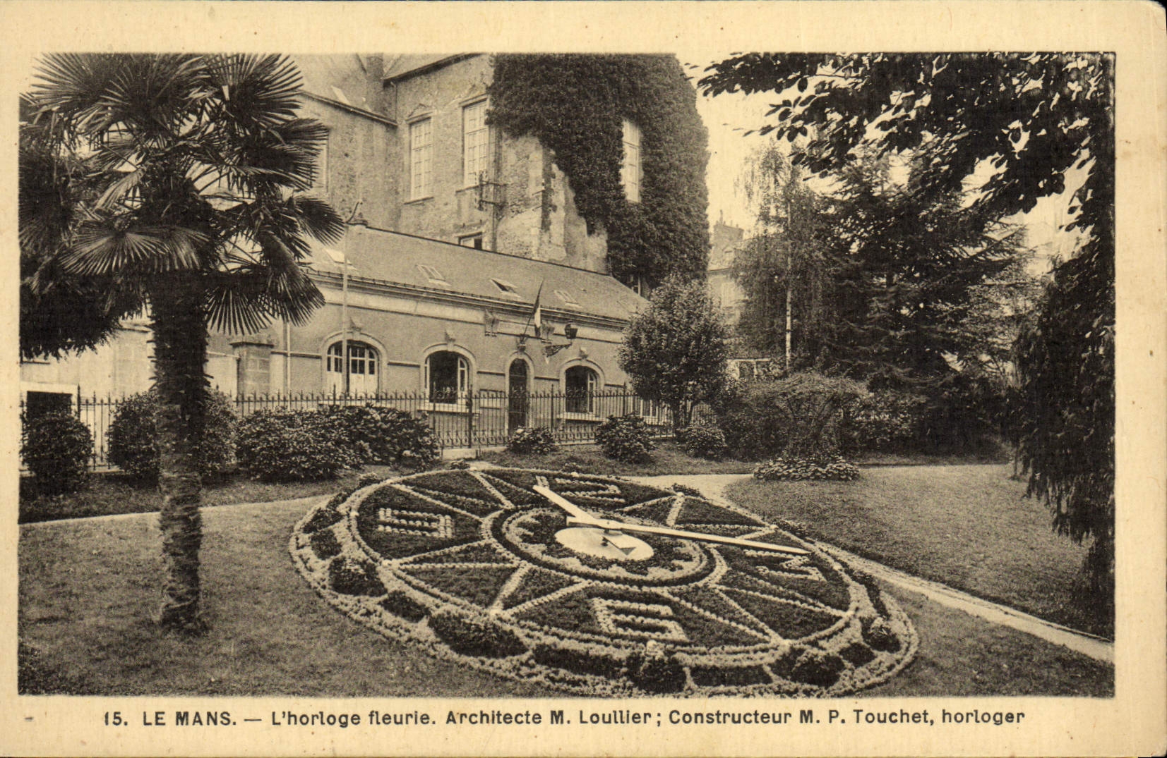 VINTAGE POSTCARD Mans the Flowered Clock