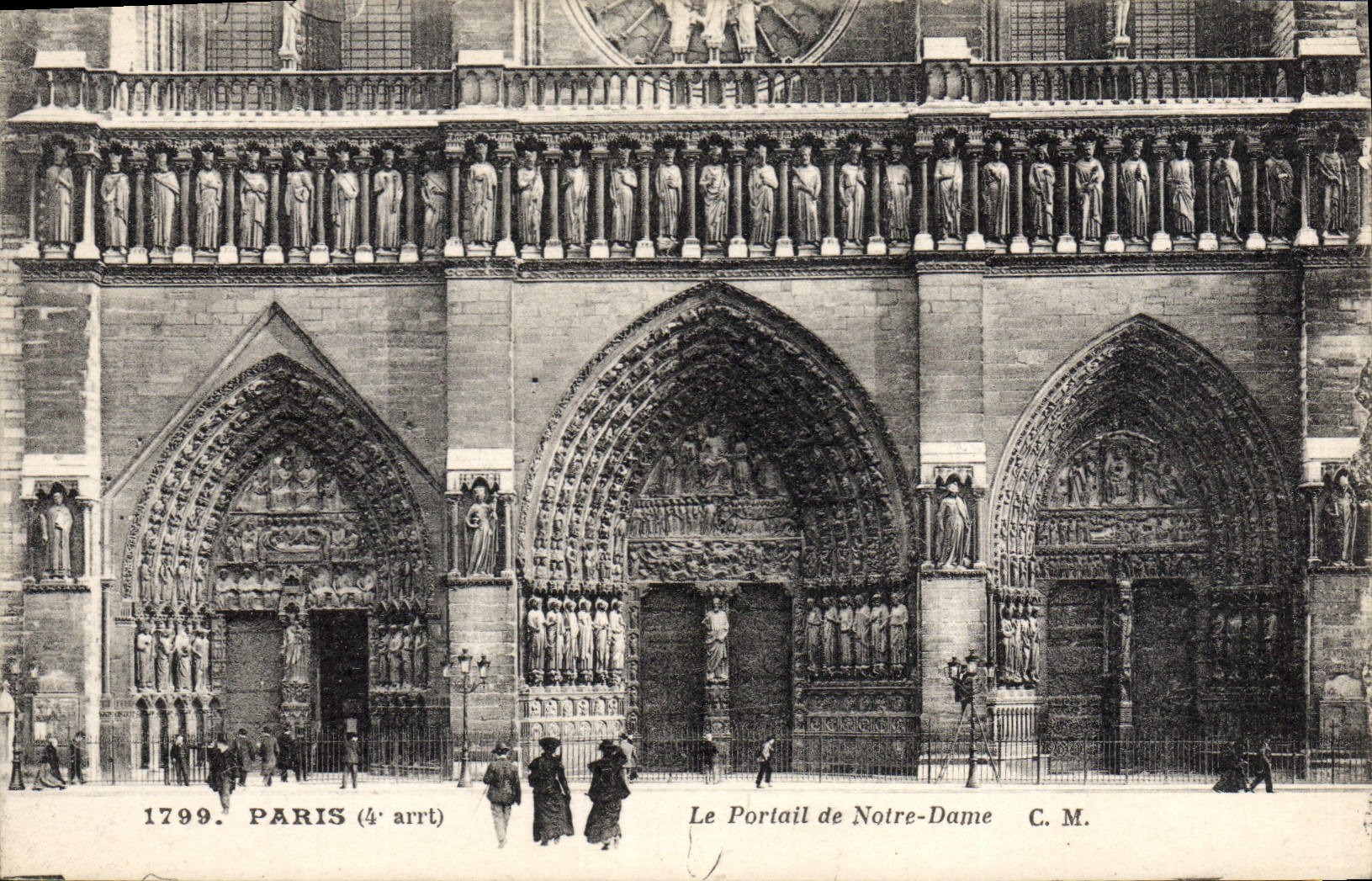 VINTAGE POSTCARD Paris the gate of Notre Dame