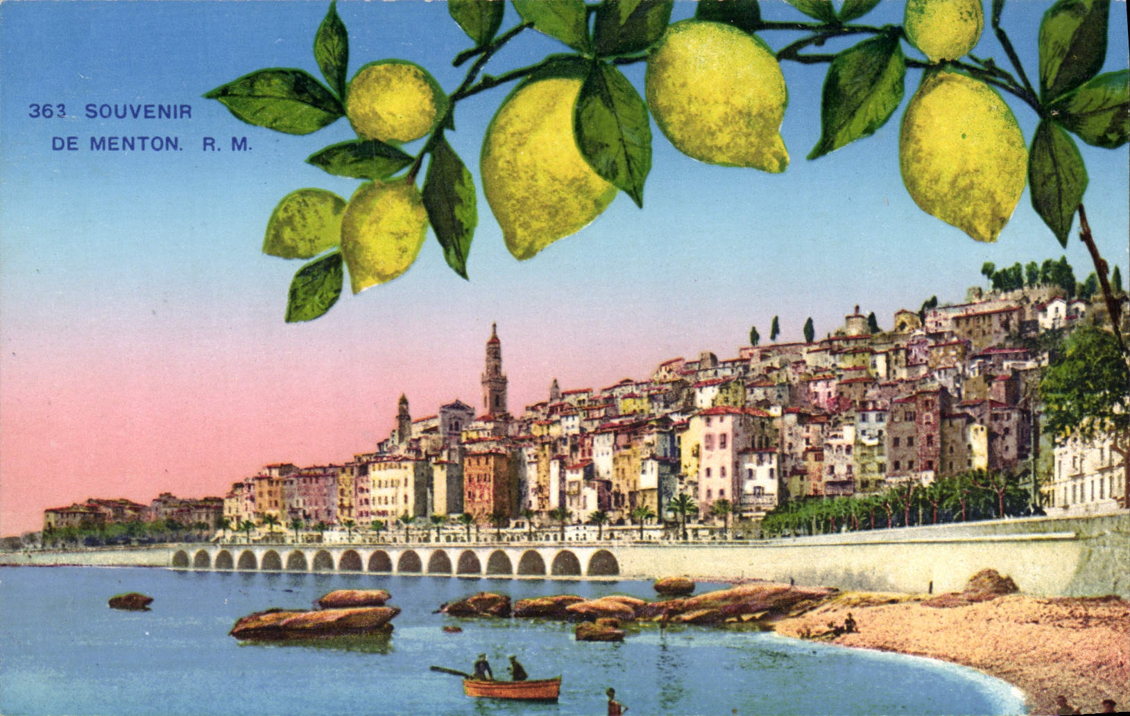 CPA Souvenir De Menton Citrons