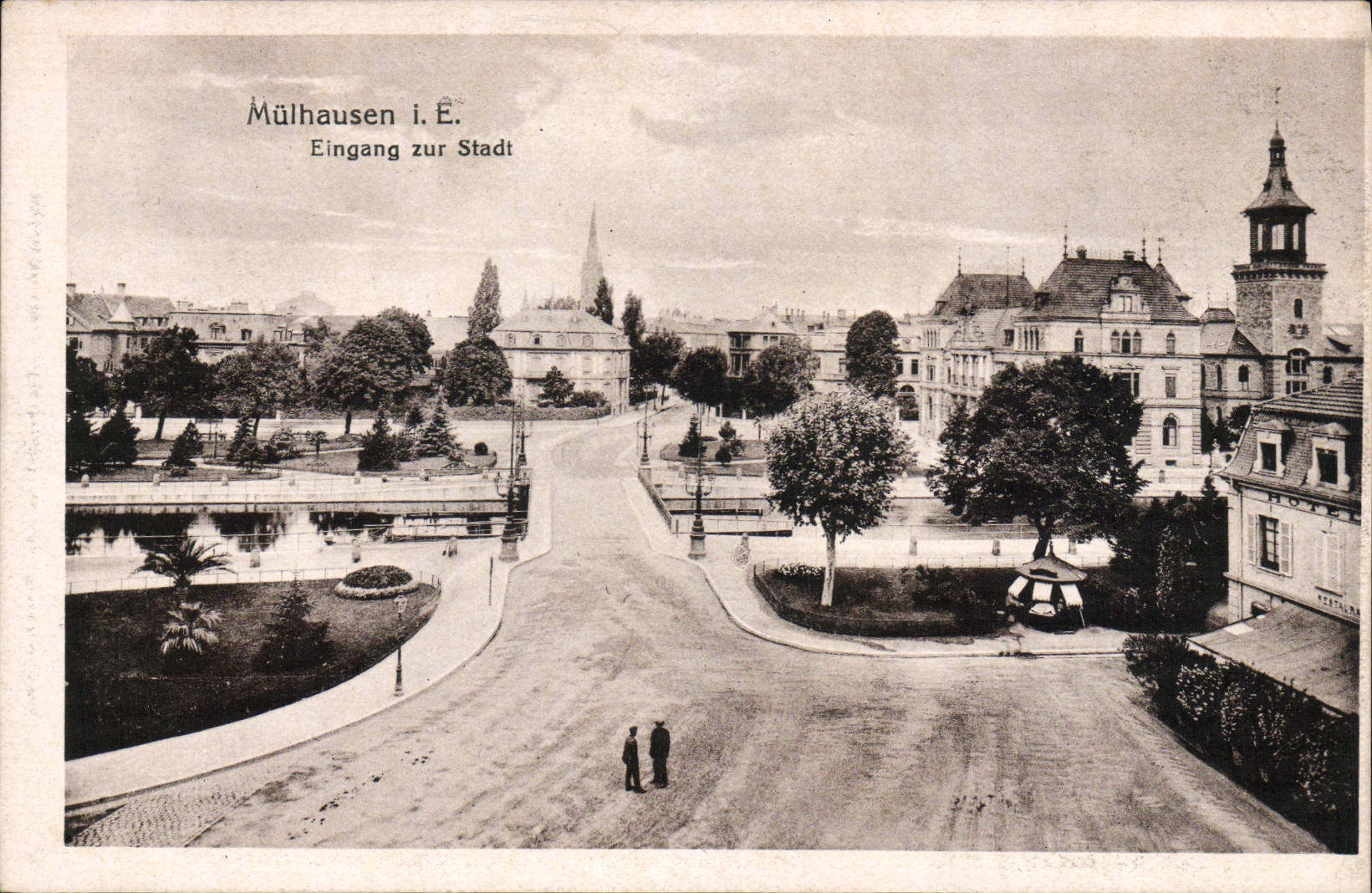VINTAGE POSTCARD Mulhausen Eingang Zur Stadt