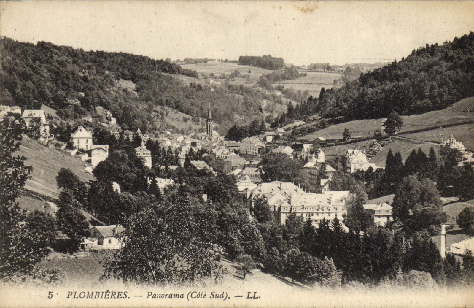 VINTAGE POSTCARD Plombieres Panorama