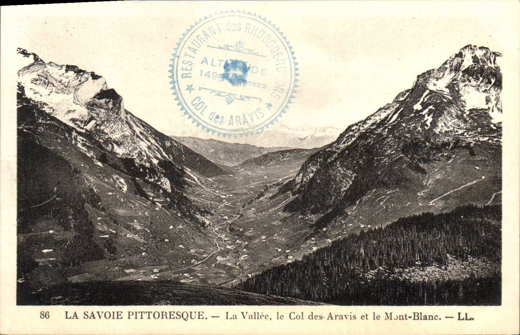 VINTAGE POSTCARD Picturesque Savoy the Valley the Collar Of Aravis and Mont Blanc