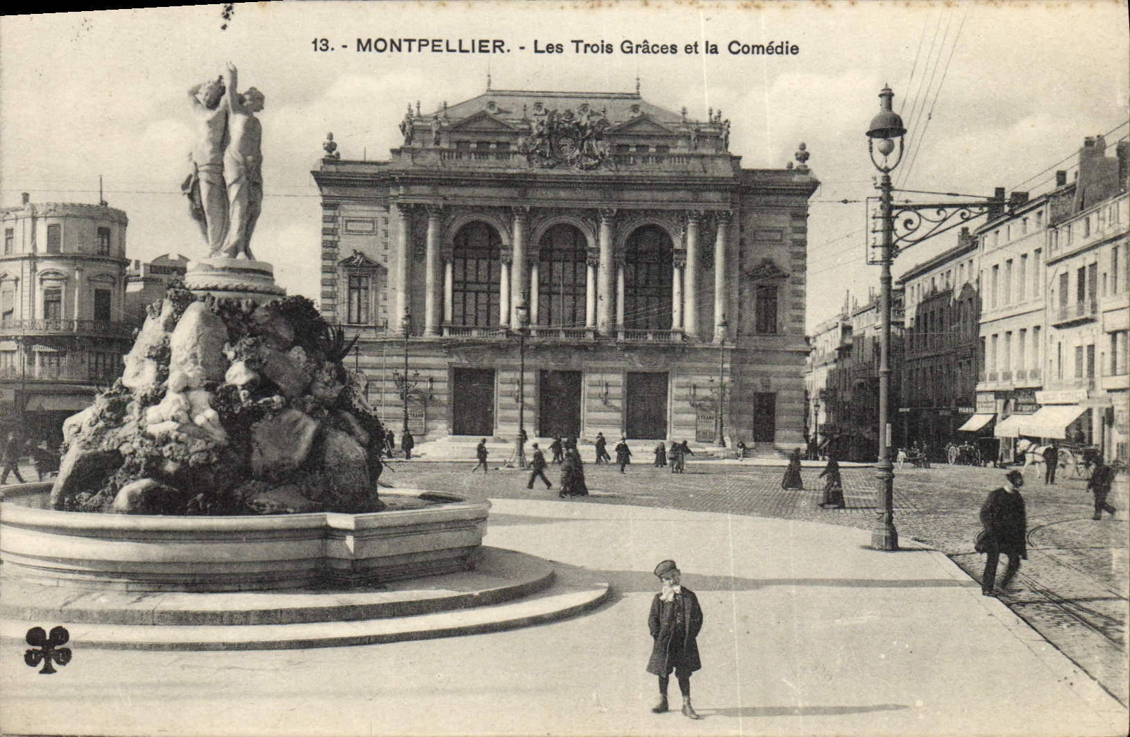 VINTAGE POSTCARD Montpellier Three Graces And the Comedy