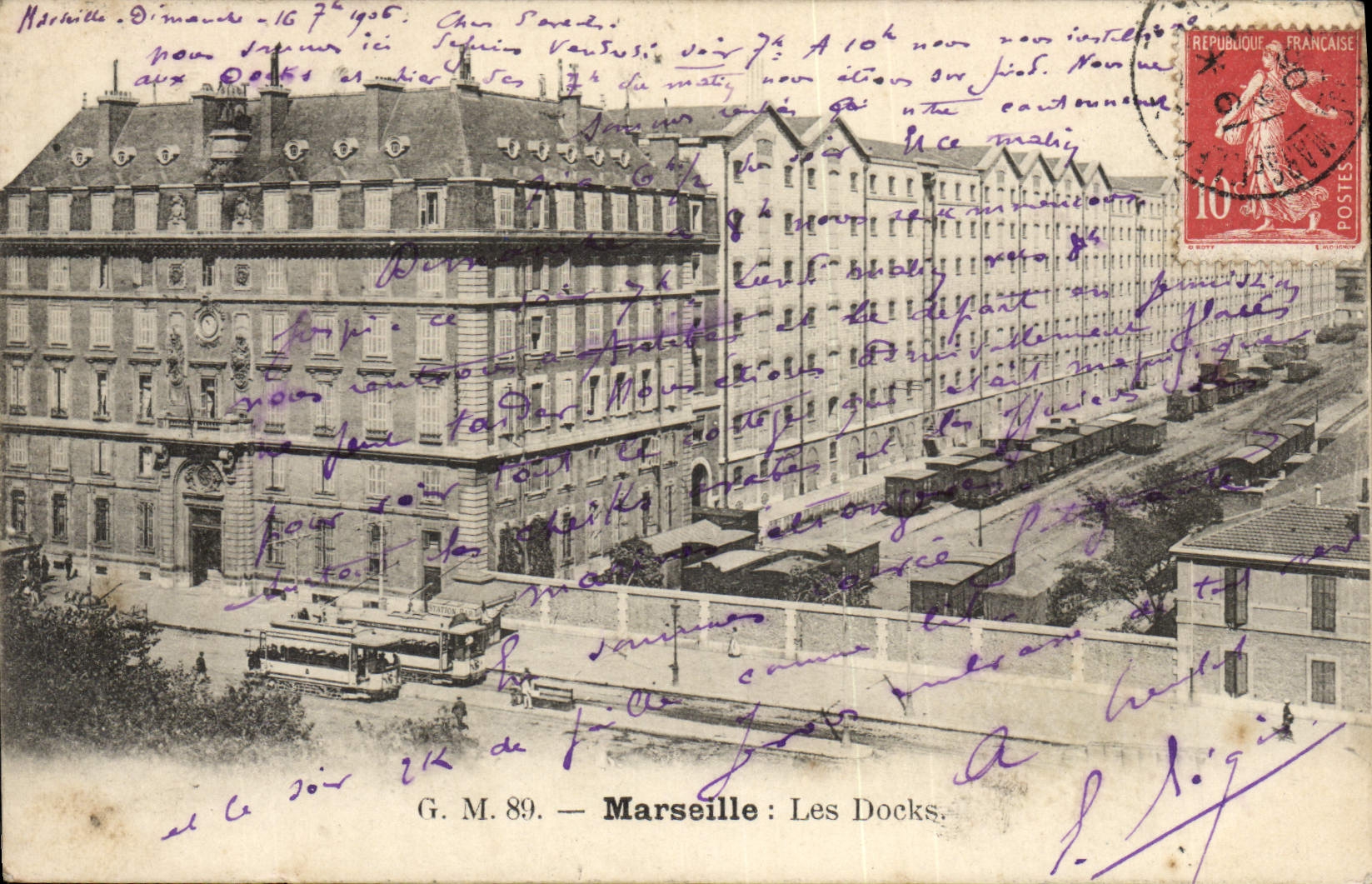CPA Marseille Les Docks Train Tramways