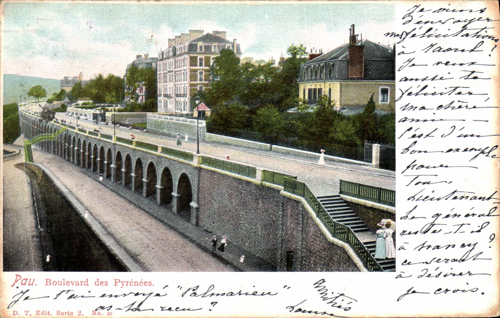 Bulevar de Pau de la POSTAL de la VENDIMIA de los Pyrenees