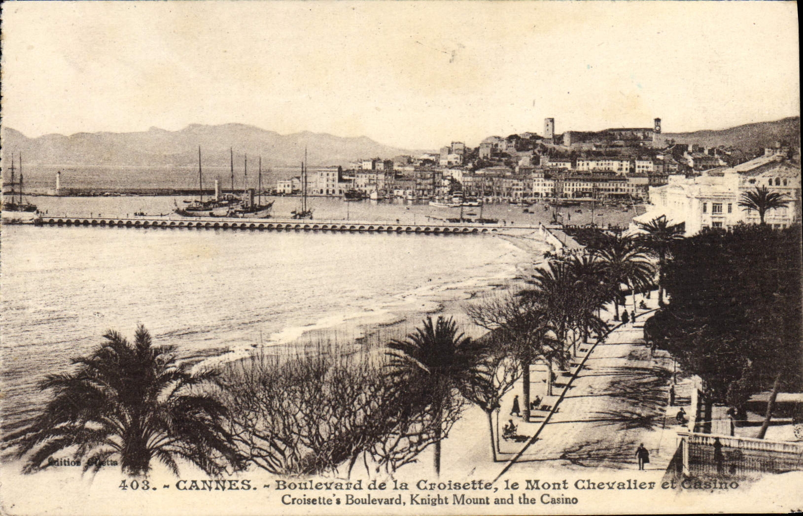 CPA Cannes Boulevard De la Croisette Le Mont Chevalier Et Casino