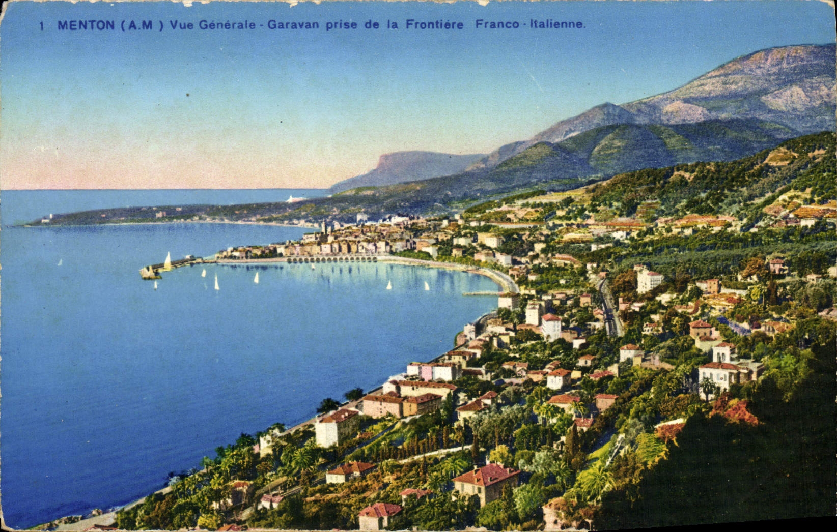 CPA Menton Vue Generale Garavan Pris De La Frontiere Franco italienne 