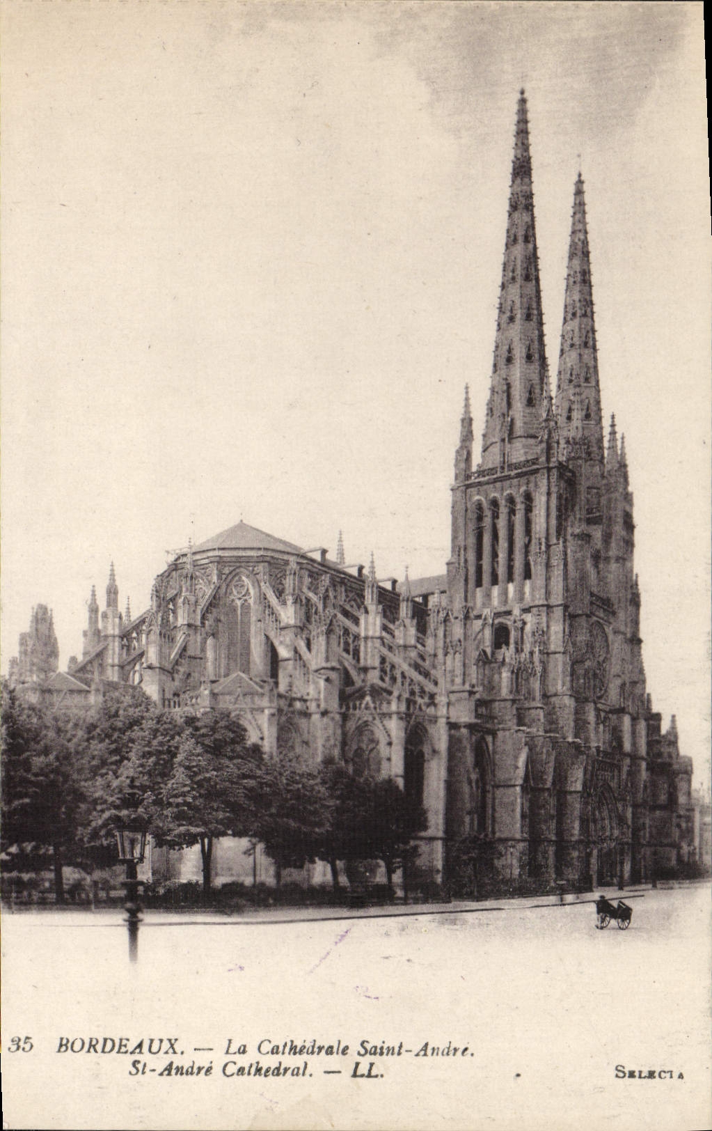 Burdeos de la POSTAL de la VENDIMIA la catedral Andre santo