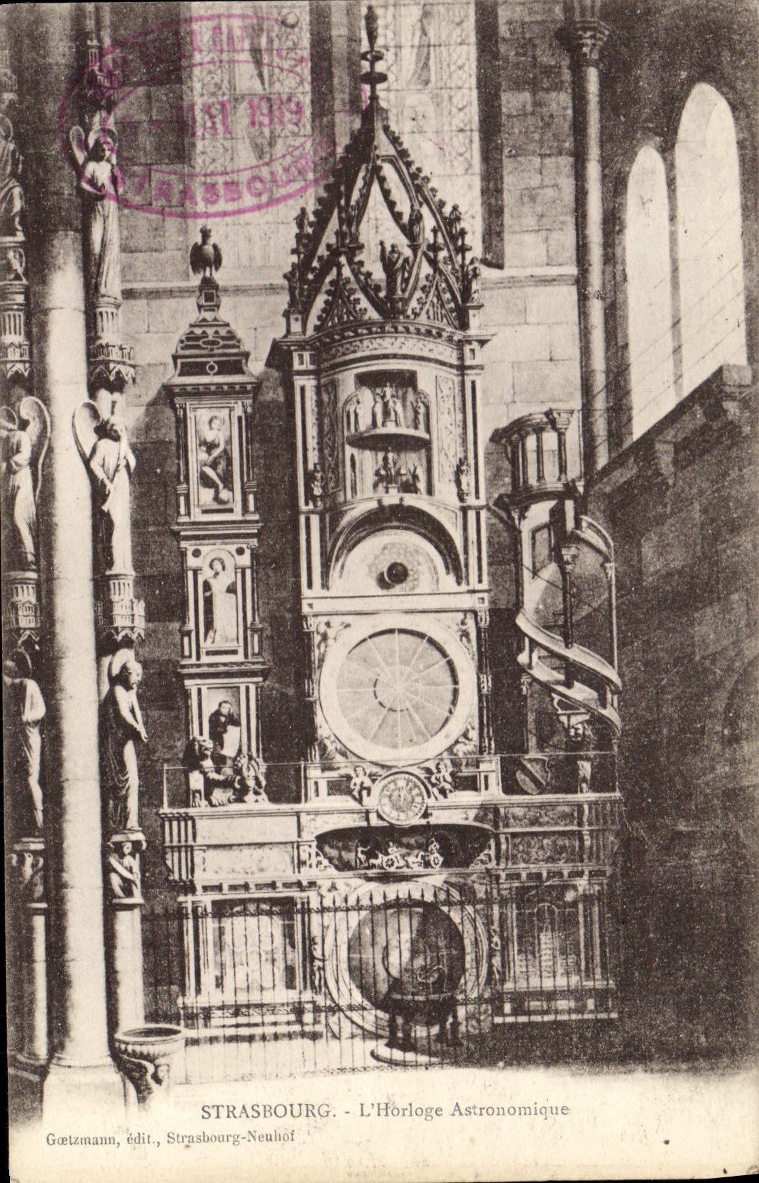 POSTAL Estrasburgo de la VENDIMIA el reloj astronómico