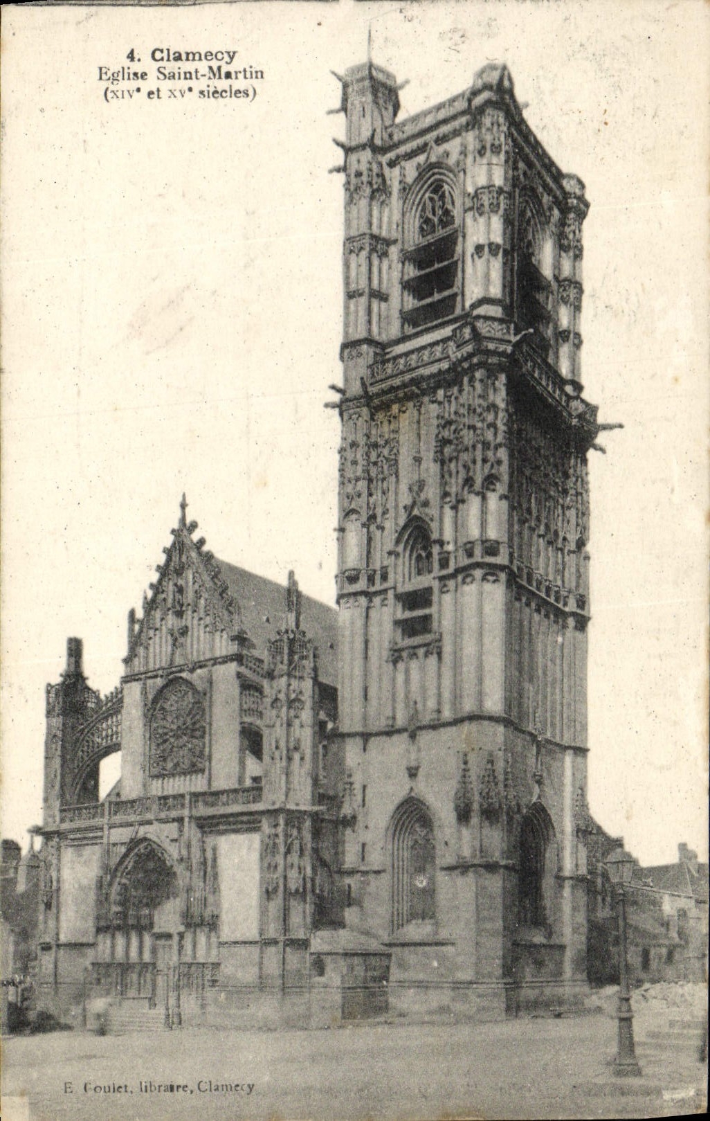 VINTAGE POSTCARD Clamecy Church Martin Saint