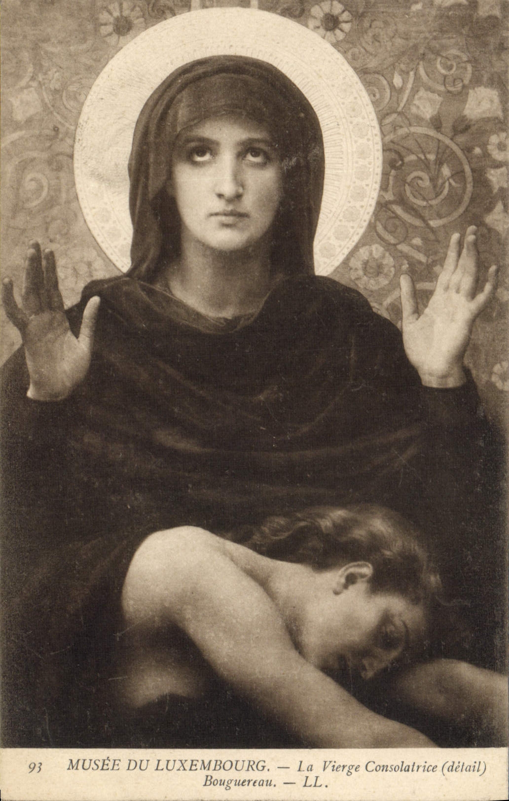 VINTAGE POSTCARD Museum Of Luxembourg the Virgin Consolatrice Bouguereau