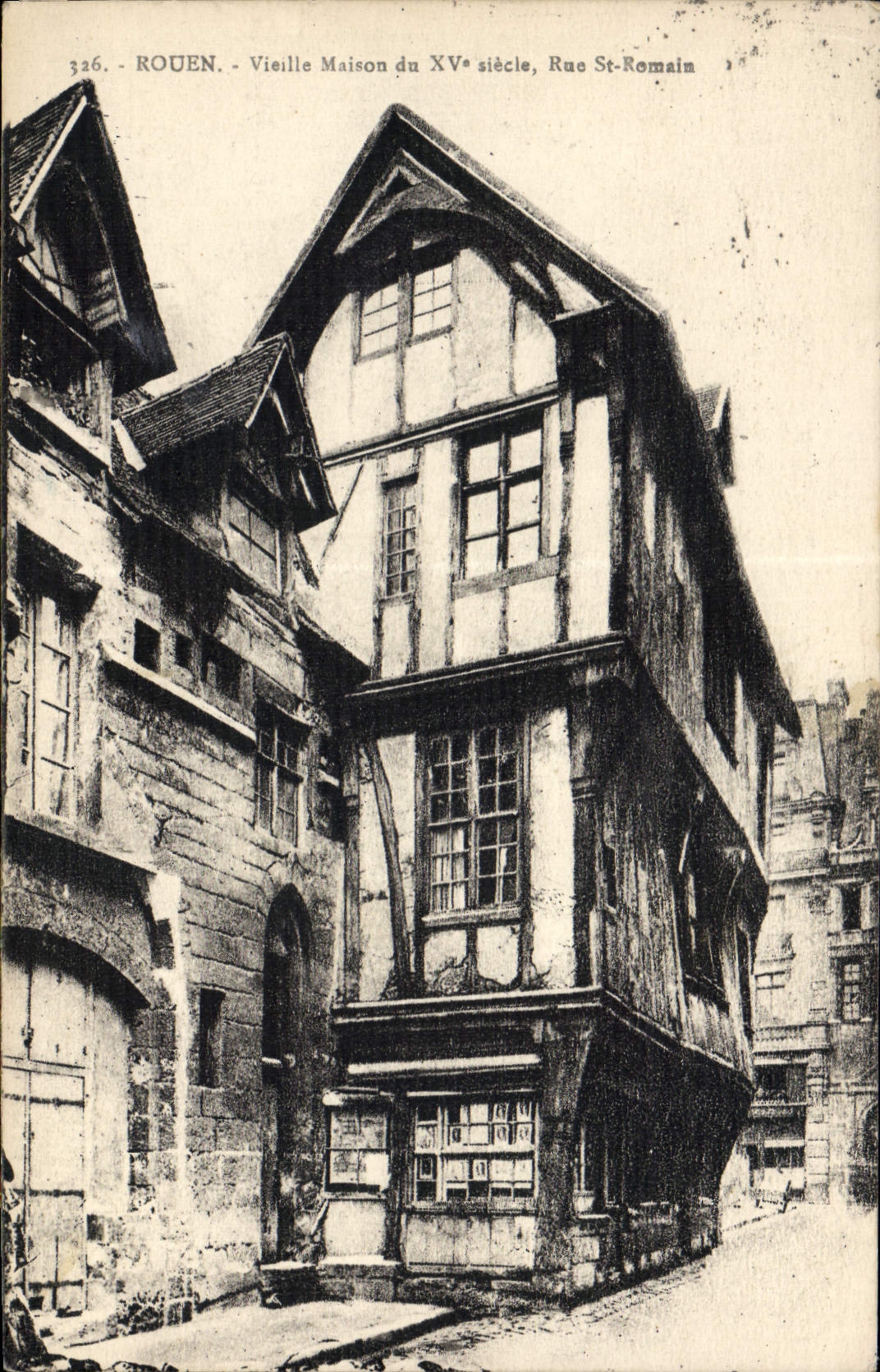 CPA Rouen Vieille Maison Du 15eme Siecle Rue St Romain