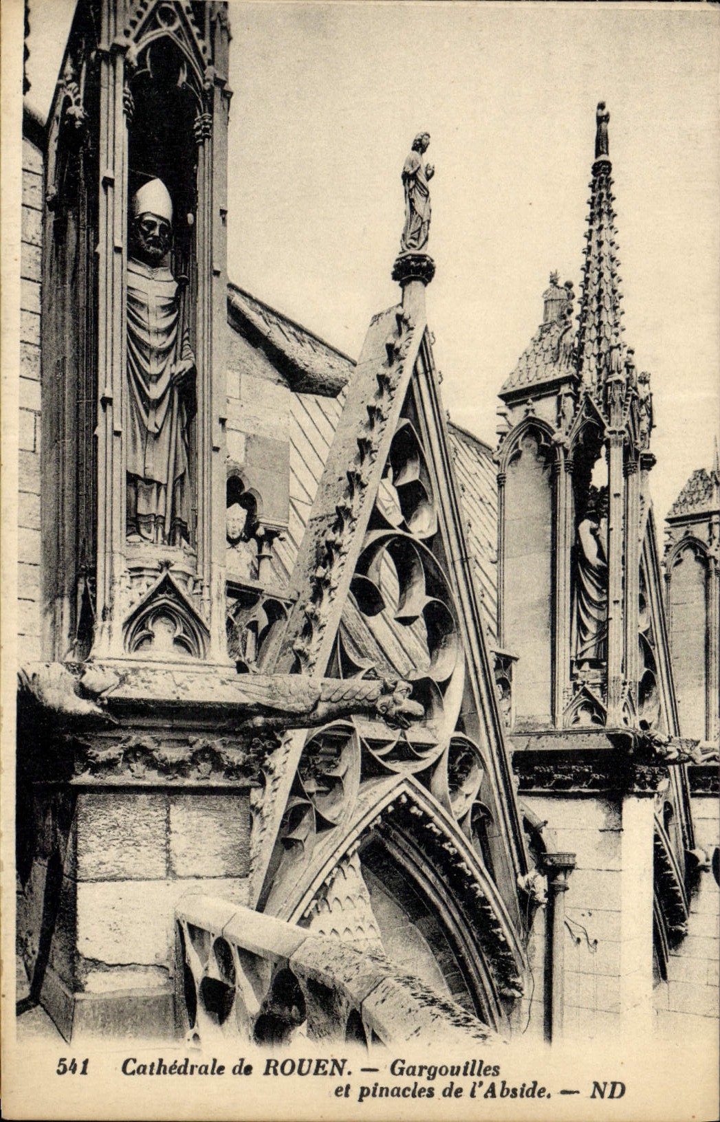 VINTAGE POSTCARD Rouen Waste-gas mains And Pinnacles De I' Abside