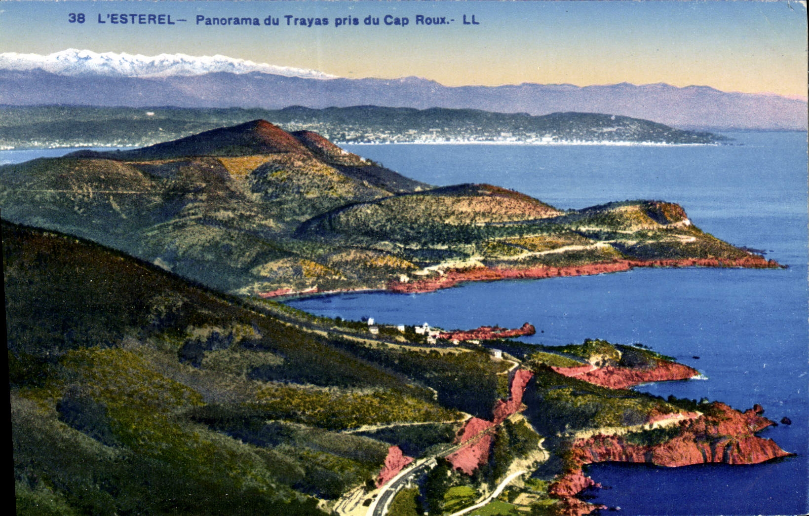 VINTAGE POSTCARD Esterel Panorama Of Trayas Taken Of the Russet-red Cape