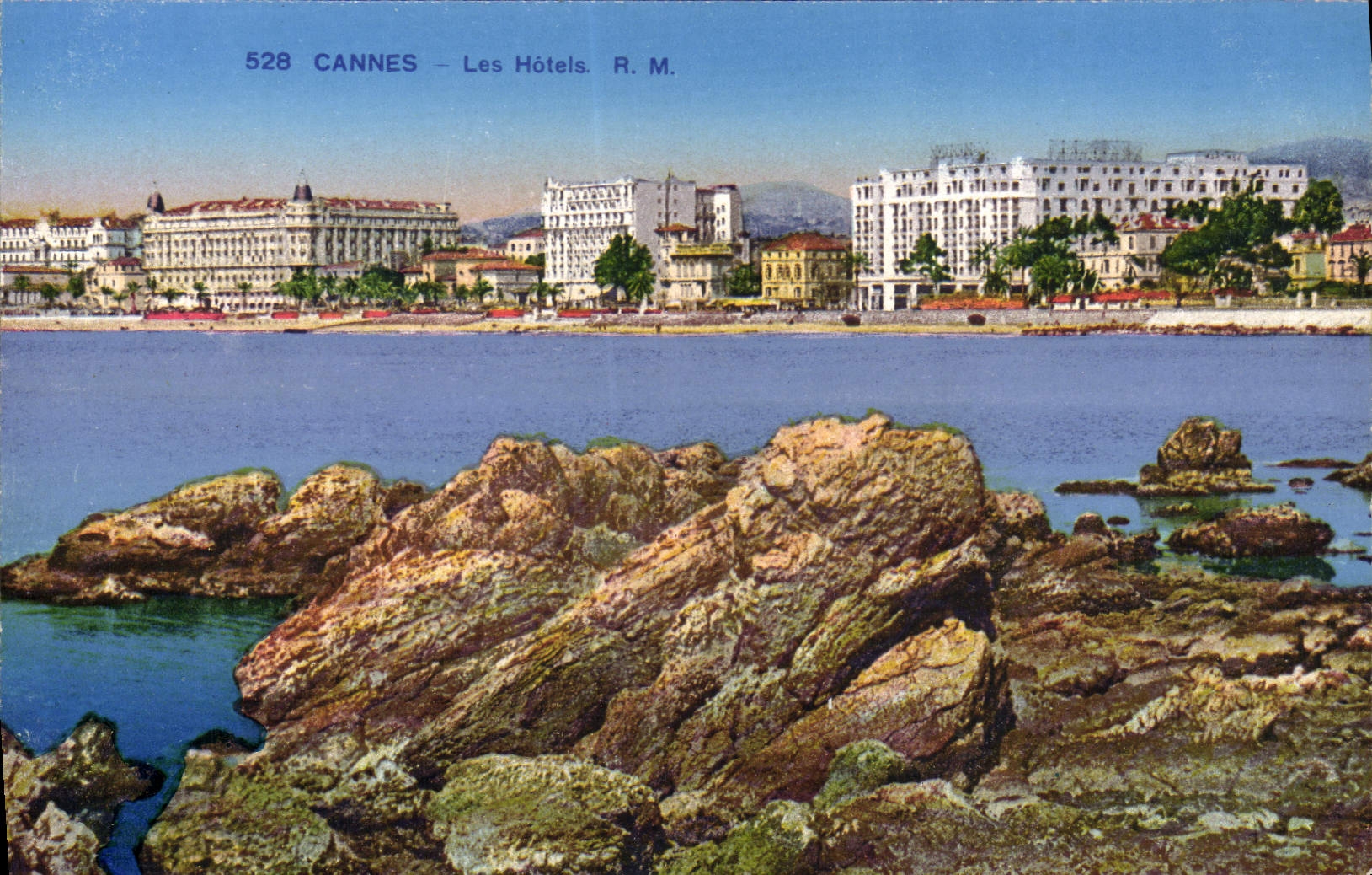 VINTAGE POSTCARD Cannes Hotels