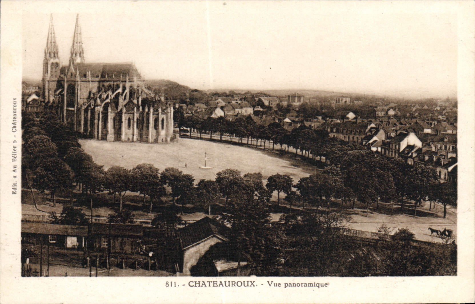 VINTAGE POSTCARD Chateauroux Panoramic View