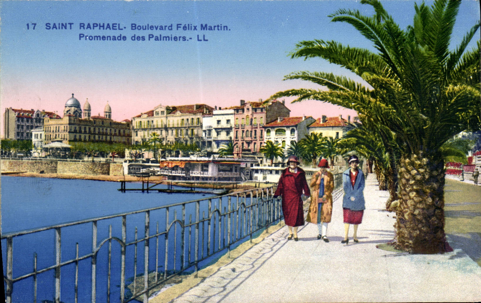 CPA Saint Raphael Boulevard Felix Martin Promenade Des Palmiers