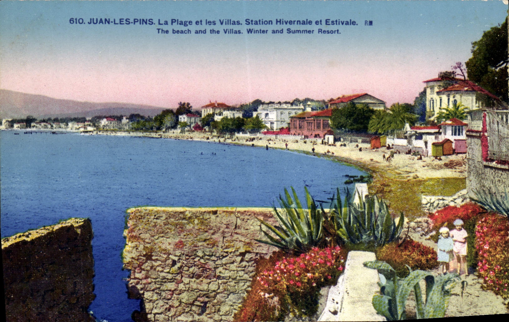 VINTAGE POSTCARD Juan Pines the Beach And the Villas Winter and estival Station