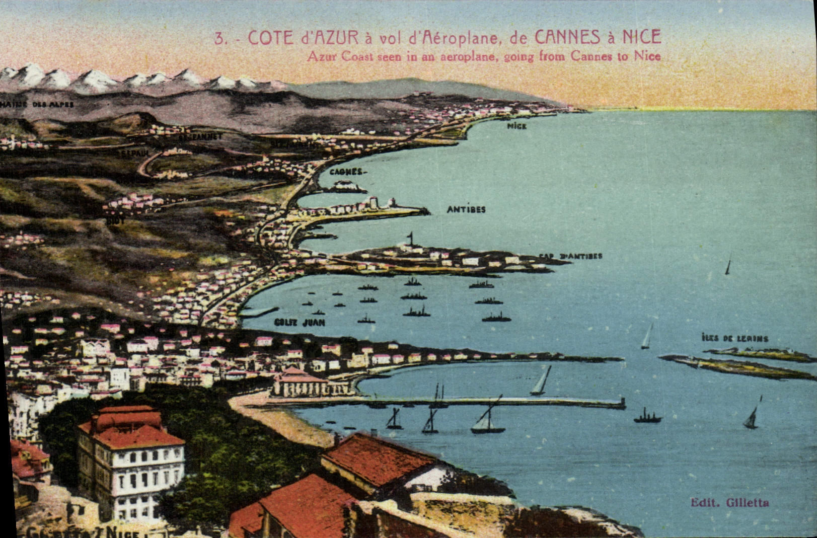 CPA Cote D'Azur A Vol D'Aeroplane De Cannes A Nice