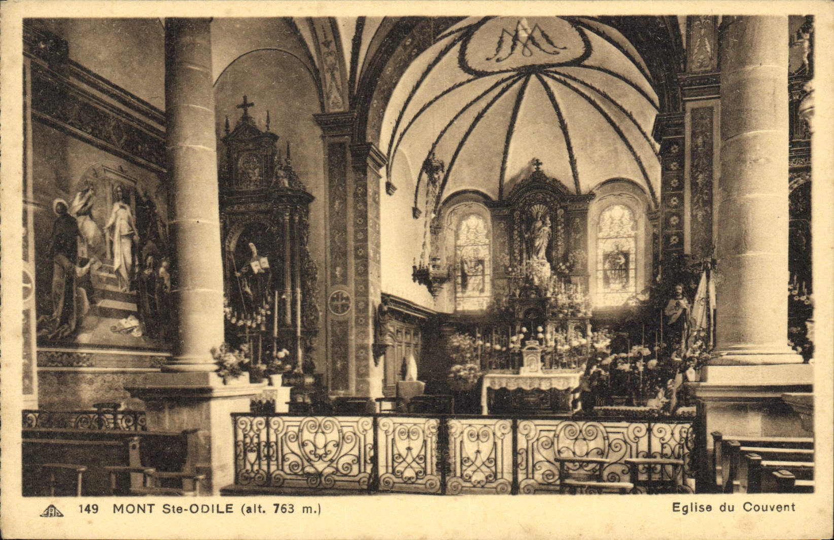 VINTAGE POSTCARD Mount co. Odile Church of the convent