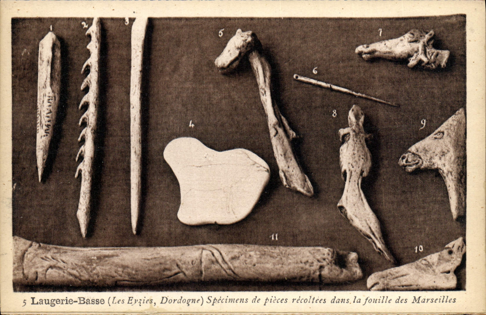 CPA Laugerie Basse Specimens De Pieces Recoltees dans les fouilles des Marseilles