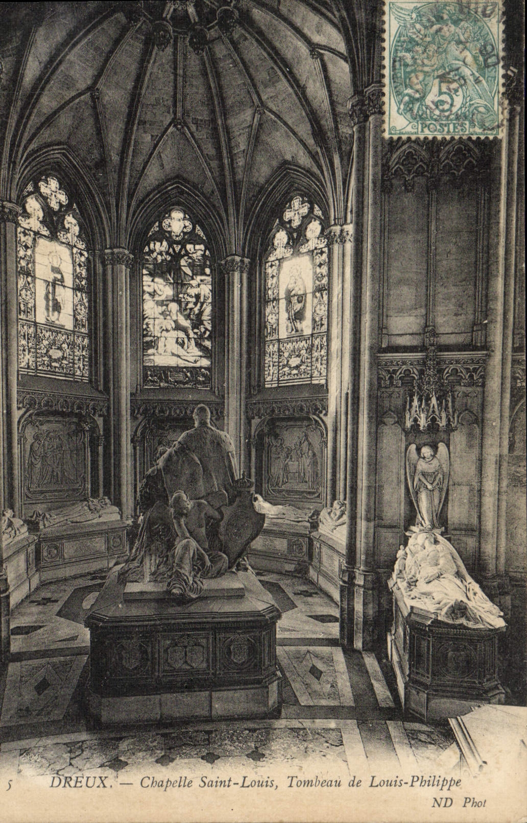 VINTAGE POSTCARD Dreux Vault Saint Louis Tomb of Philippe louis
