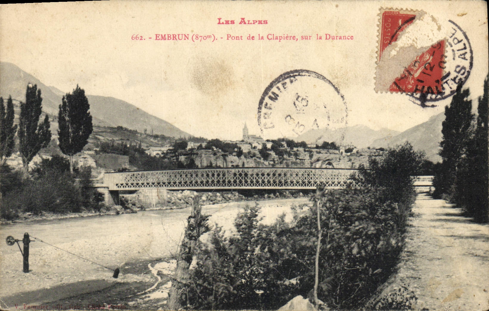 VINTAGE POSTCARD Spray Bridge Of Clapiere On the Durance