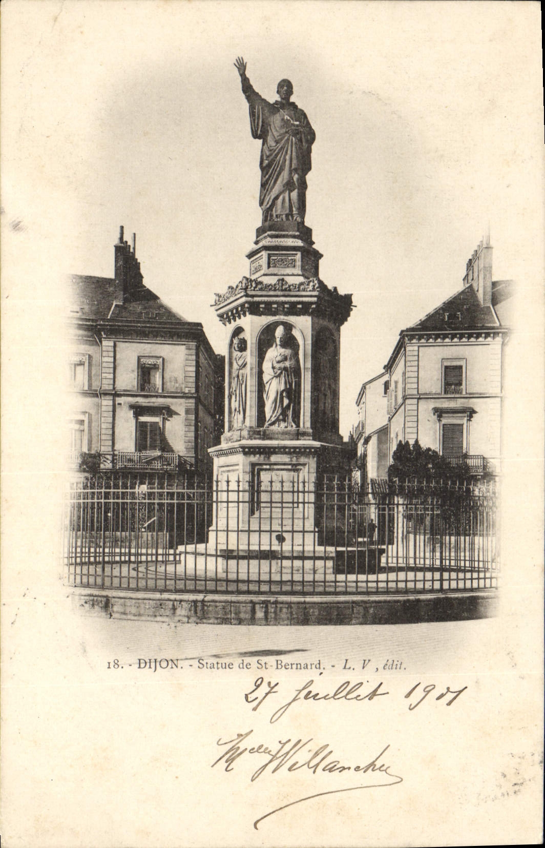 CPA Dijon Statue De St Bernard