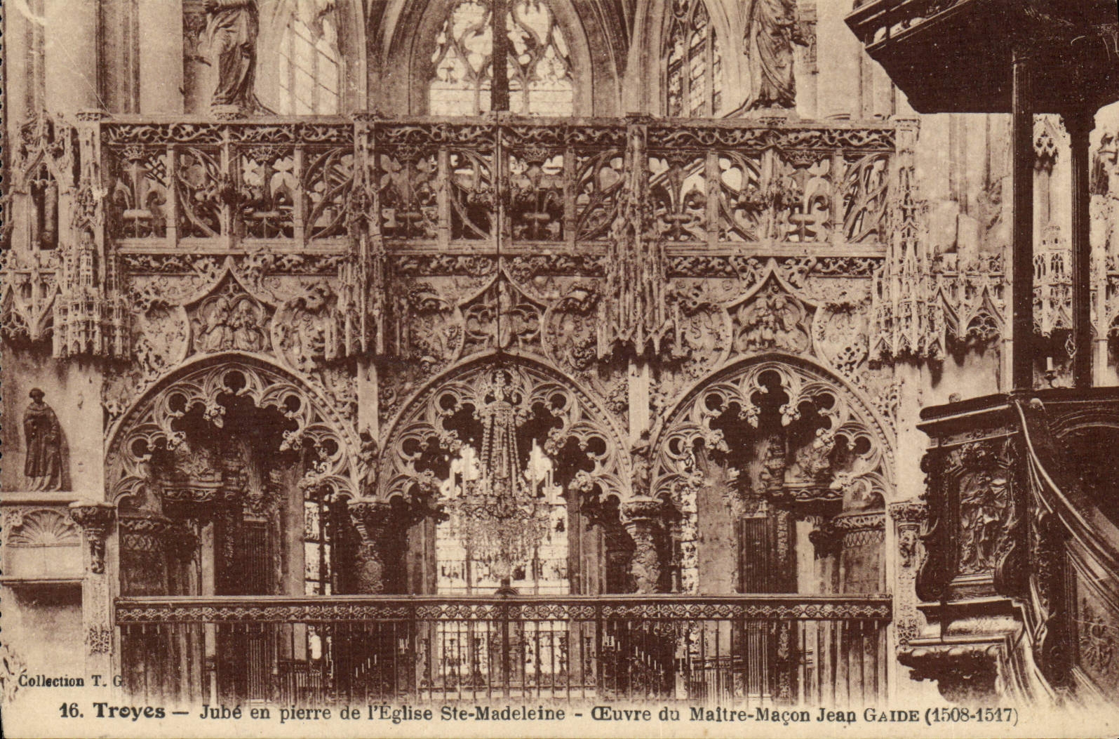 VINTAGE POSTCARD Troyes Jube As a Pierre De I' Eglise co. Madeleine Jean Gaide