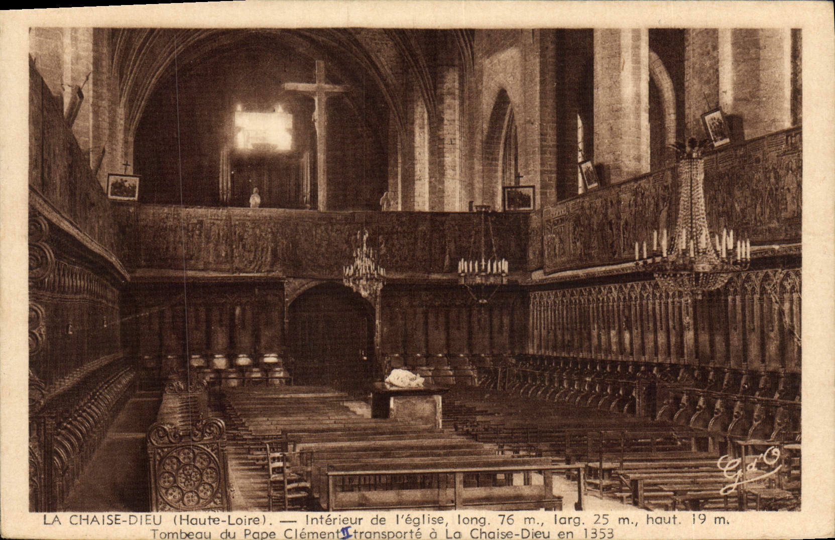 VINTAGE POSTCARD the Chair Interior God De I' Eglise Length Tomb Of the Pope Clement