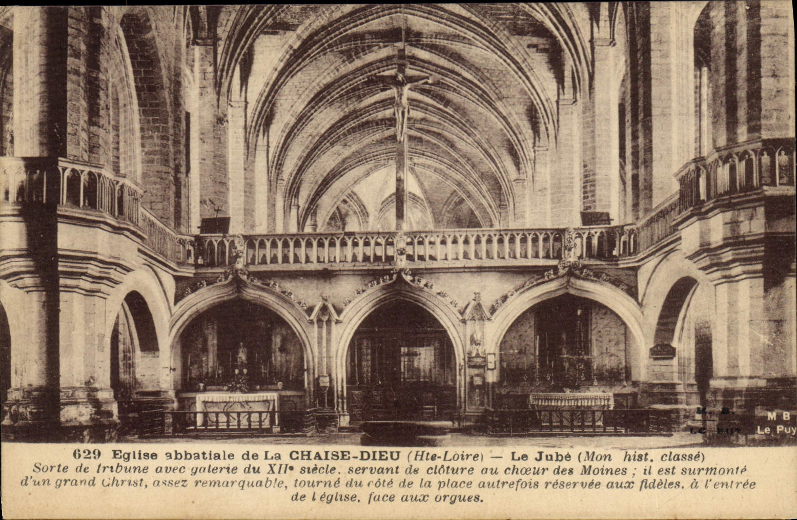 VINTAGE POSTCARD the Chair God Abbey church the jube