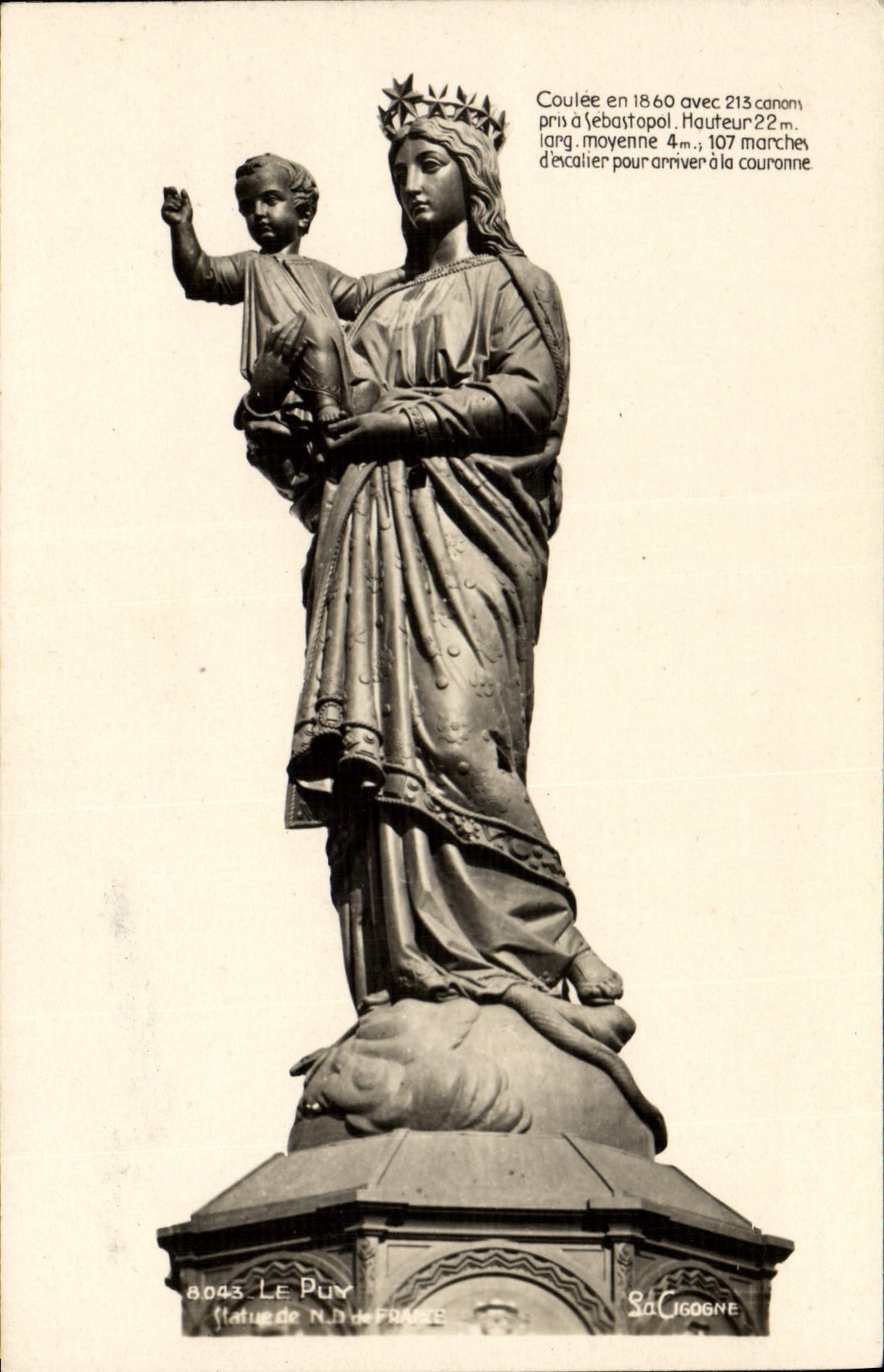 VINTAGE POSTCARD Puy Rules of ND of France