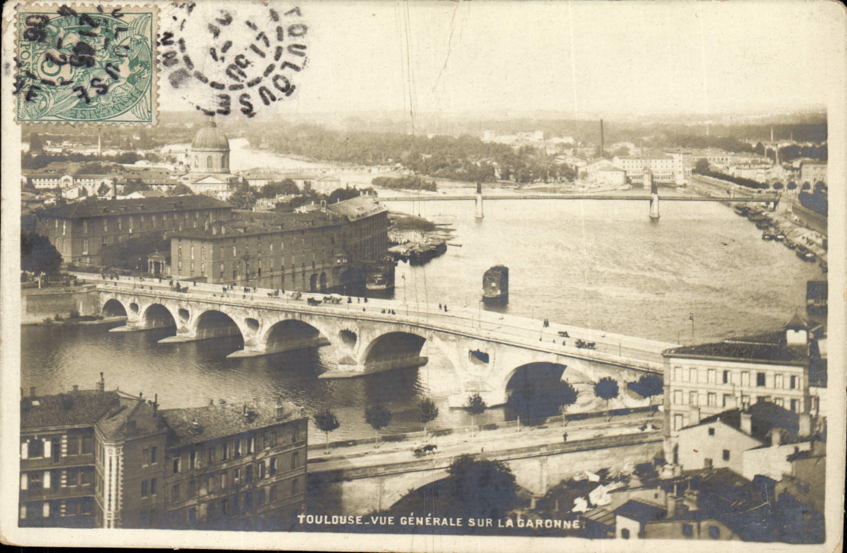 CPA Toulouse Vue Generale Sur La Garonne