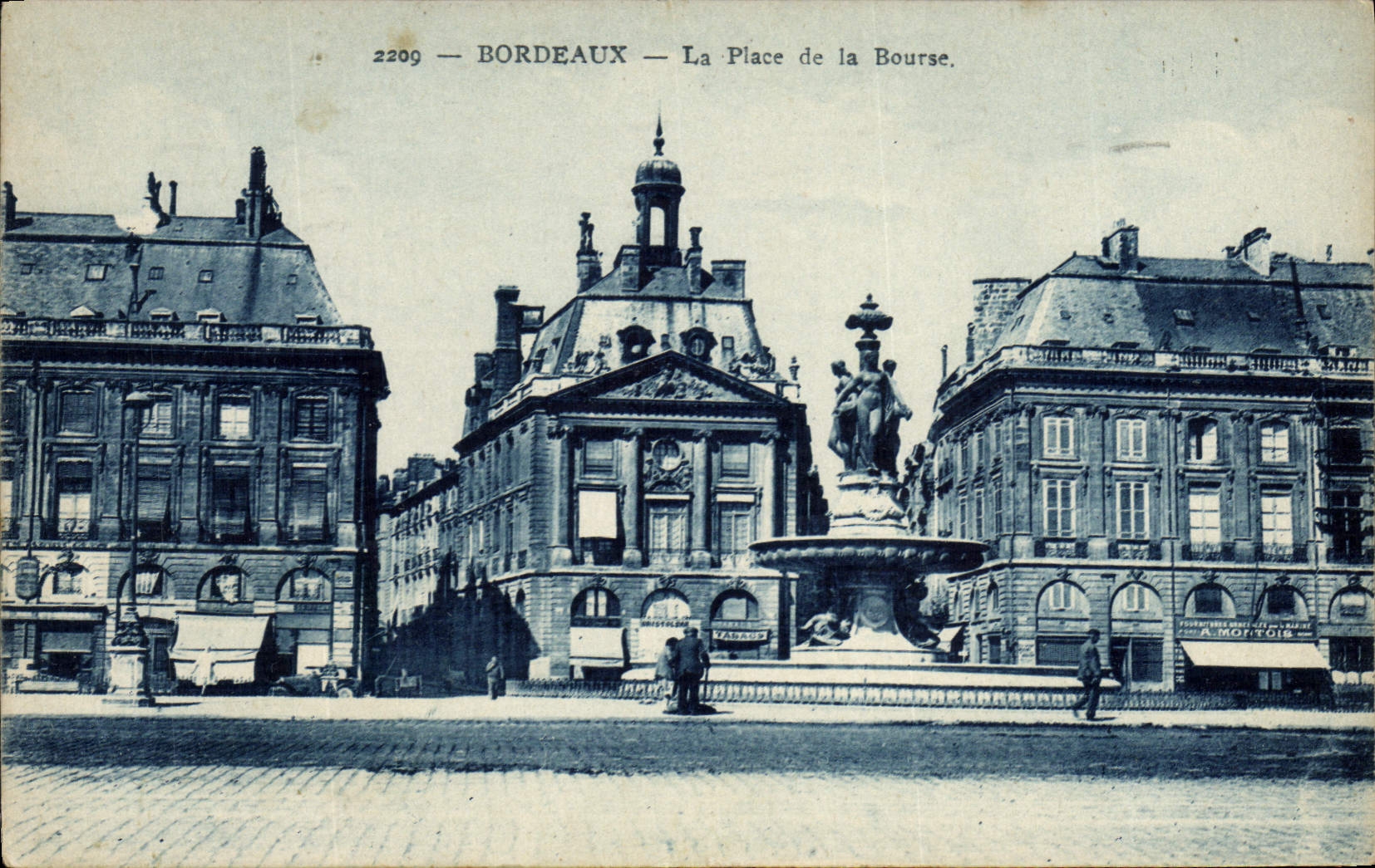 Burdeos de la POSTAL de la VENDIMIA el lugar de la bolsa de acción