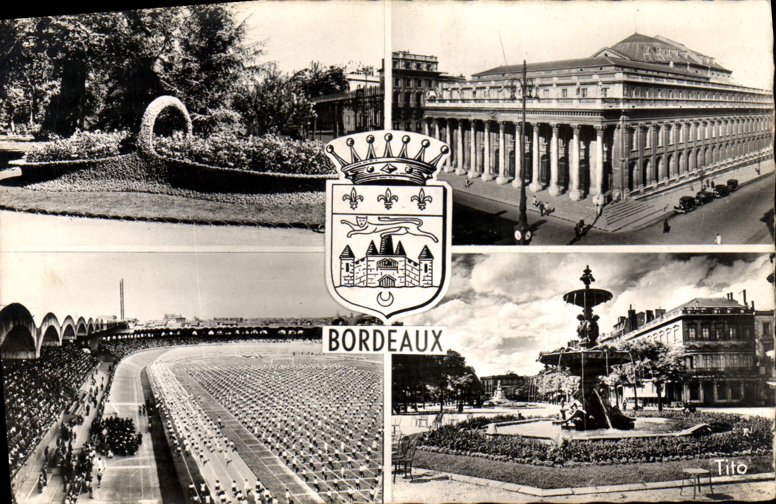 POSTAL MODERNA Burdeos la cesta el teatro grande los callejones municipales de la etapa de Tourny