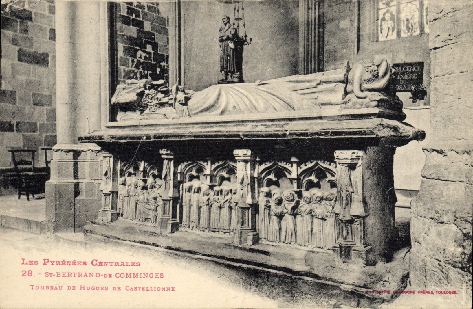 VINTAGE POSTCARD Cathedral of St Bertrand de Comminges Tomb of Hugues de Castellionne