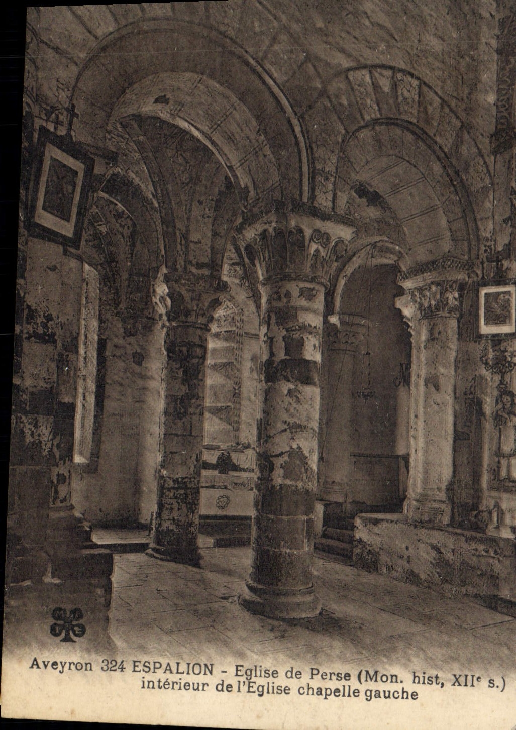 VINTAGE POSTCARD Espallon Church of Persia interior of the left church vault