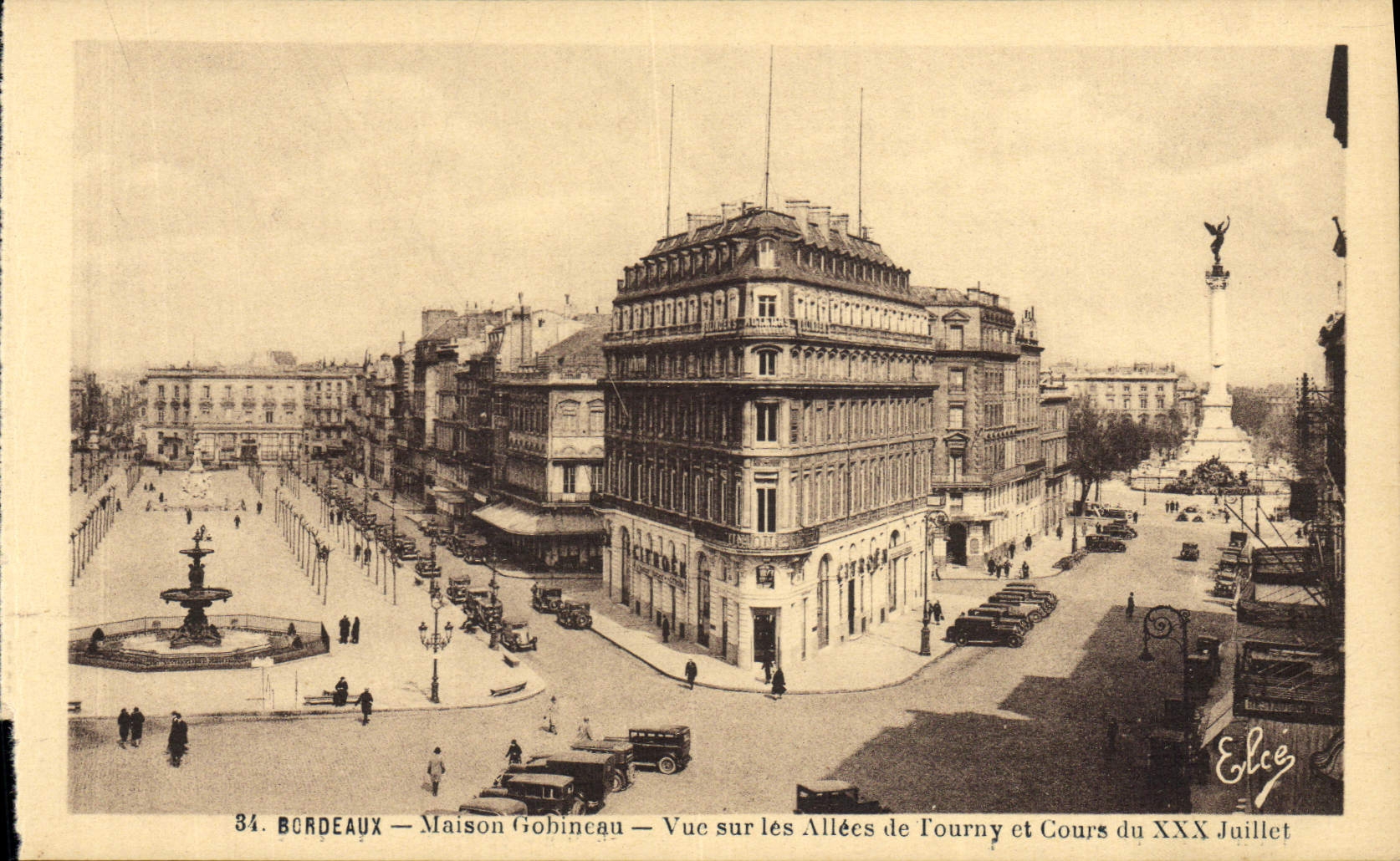 CPA Bordeaux Maison Gobineau Vue Sur les Allees de Tourny et Cours du XXX Juillet