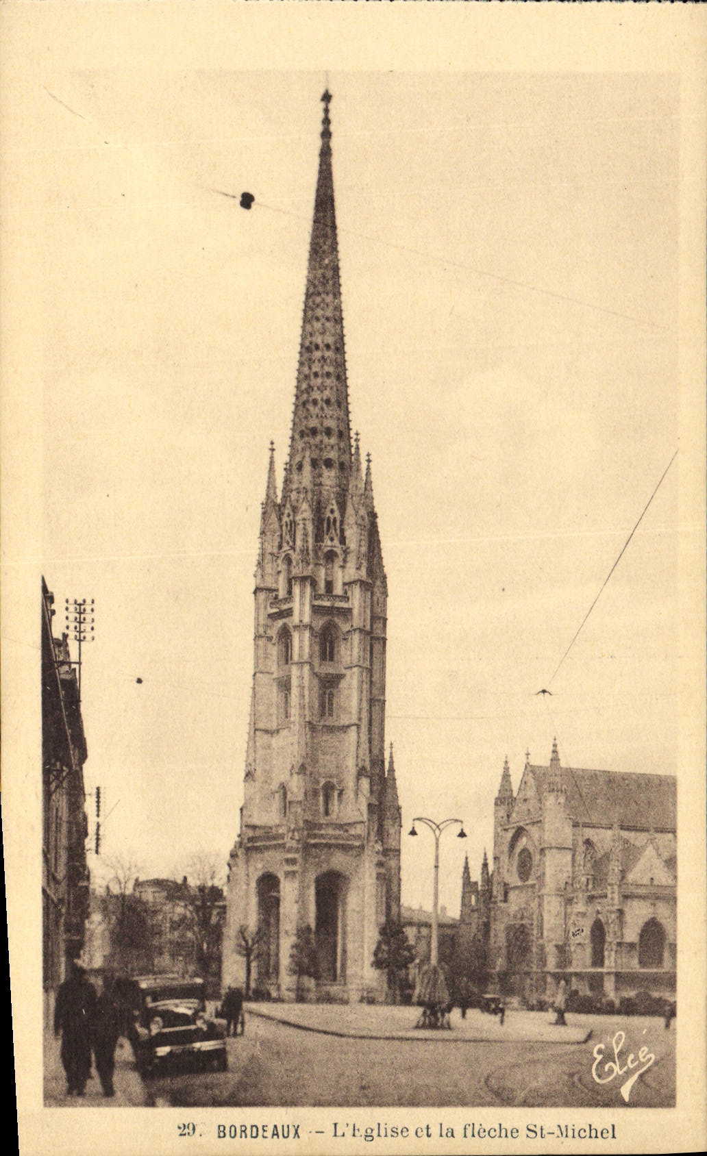 CPA Bordeaux L'Eglise et la Fleche St Michel