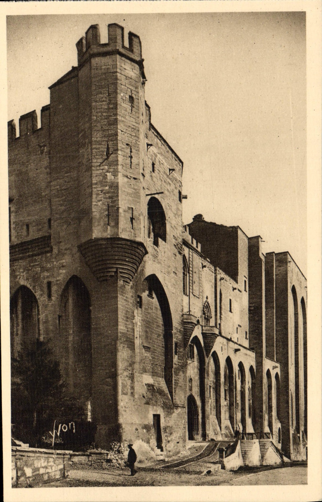 Paladar de Avignon de la POSTAL de la VENDIMIA de los papas la torre del ángulo